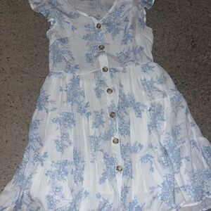 Floral Blue and White Women’s Dress